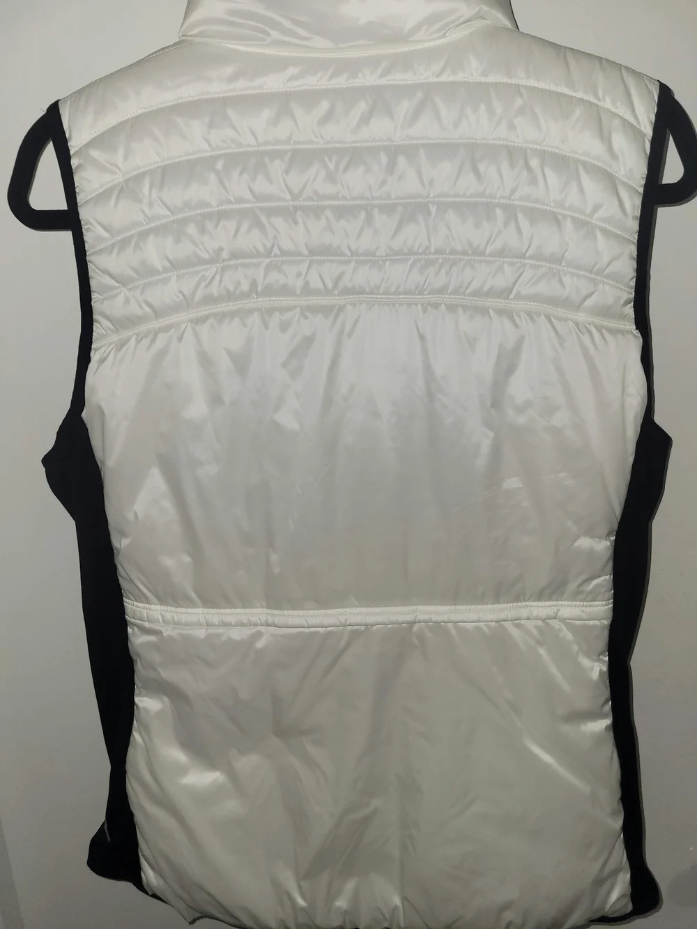 Calvin Klein White Quilted Puffer Vest with Black Side Panels